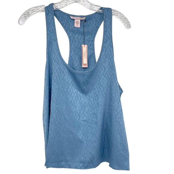 Victoria Secret Satin VS Logo Racerback Sleep Cami Tank NWT Sz M - Picture 9 of 9